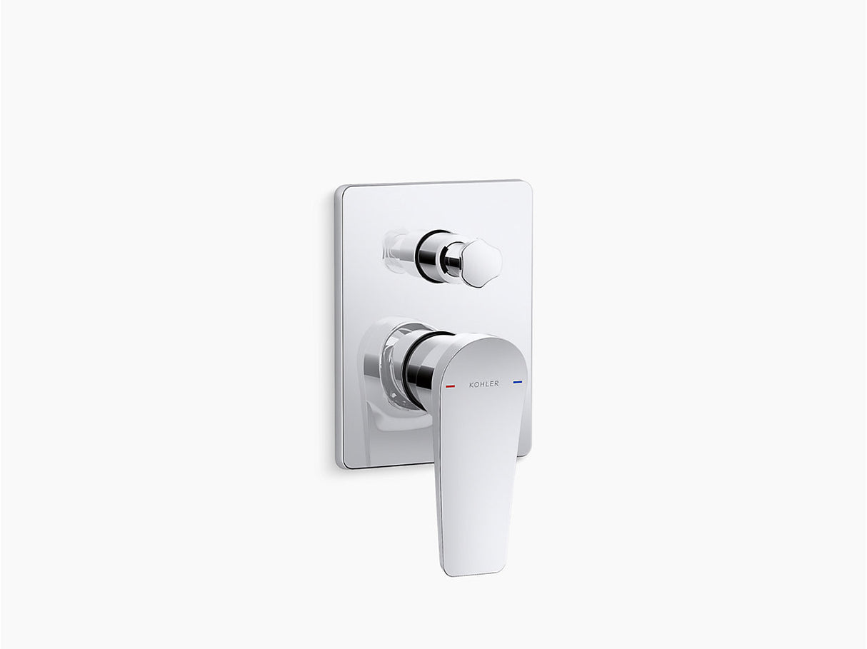 FORE ARC AQUA TURBO 230 RBS RECESSED BATH AND SHOWER TRIM - KOHLER POPULAR -  ( POLISHED CHROME - POPULAR - 0x40 mm - 0inchX1.6inch )
