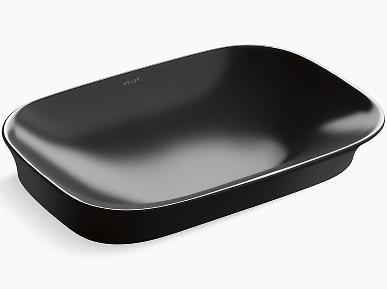 KOHLER VIVE GEO VESSEL W/O DECK - KOHLER PREMIUM -  ( BLACK - PREMIUM - 550x400 mm - 16inchX0inch )