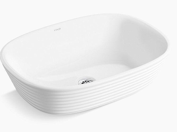 RIBANA-COUNTER TOP W.BASIN W/O OVER FLOW - KOHLER PREMIUM -  ( WHITE - PREMIUM - 545x400 mm - 21.8inchX16inch )