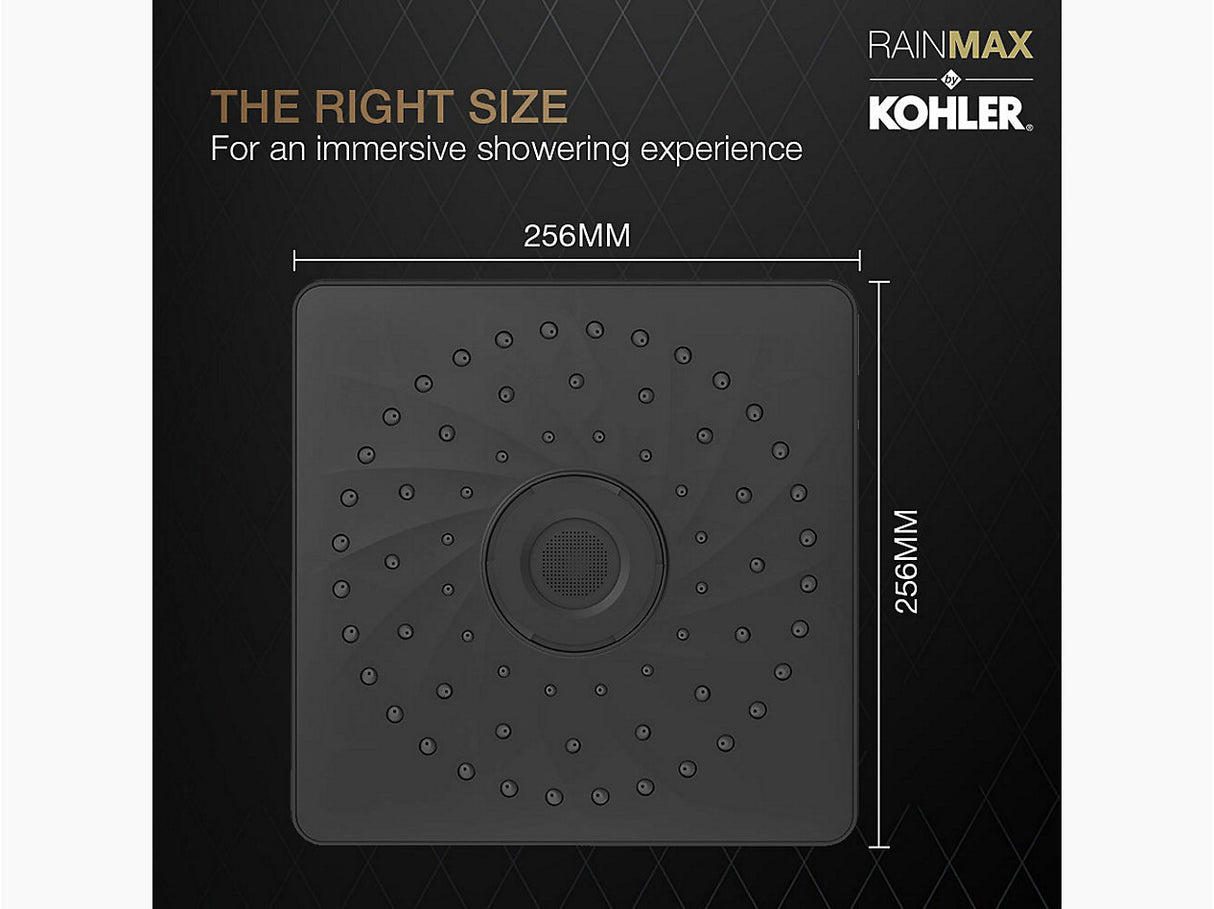 RAIN MAX SQUARE RH DUAL CORE SHOWERHEAD - KOHLER PREMIUM -  ( BLACK MATT - PREMIUM - 256x256 mm - 10.2inchX10.2inch )