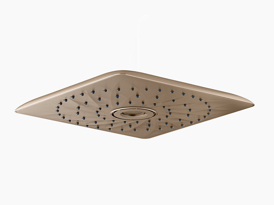 Bronze shower head on a white background