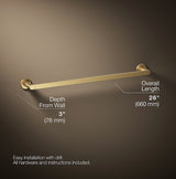 COMPOSED 24INCH TOWEL BAR - KOHLER LUXURY -  ( VIBRANT BRUSHED MODERNE BRASS - LUXURY - 0x600 mm - 0inchX24inch )