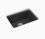 CAIRN 24INCH NEOROC QUARTZ UNDERMOUNT SINGLE BASIN W/RACK - KOHLER LUXURY -  ( MATTE GRAPHITE - LUXURY - 622x465 mm - 24.8inchX18.6inch )