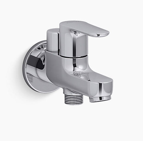 JULY-2 WAY BIB COCK W/FLANGE - KOHLER POPULAR-(POLISHED CHROME - POPULAR - 0x15 mm - 0inchX0.6inch )