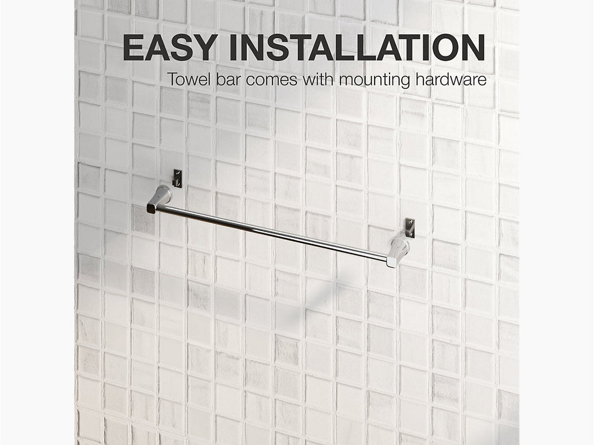 COMPLEMENTRY-TOWEL BAR - KOHLER POPULAR -  ( POLISHED CHROME - POPULAR - 0x610 mm - 0inchX24inch )