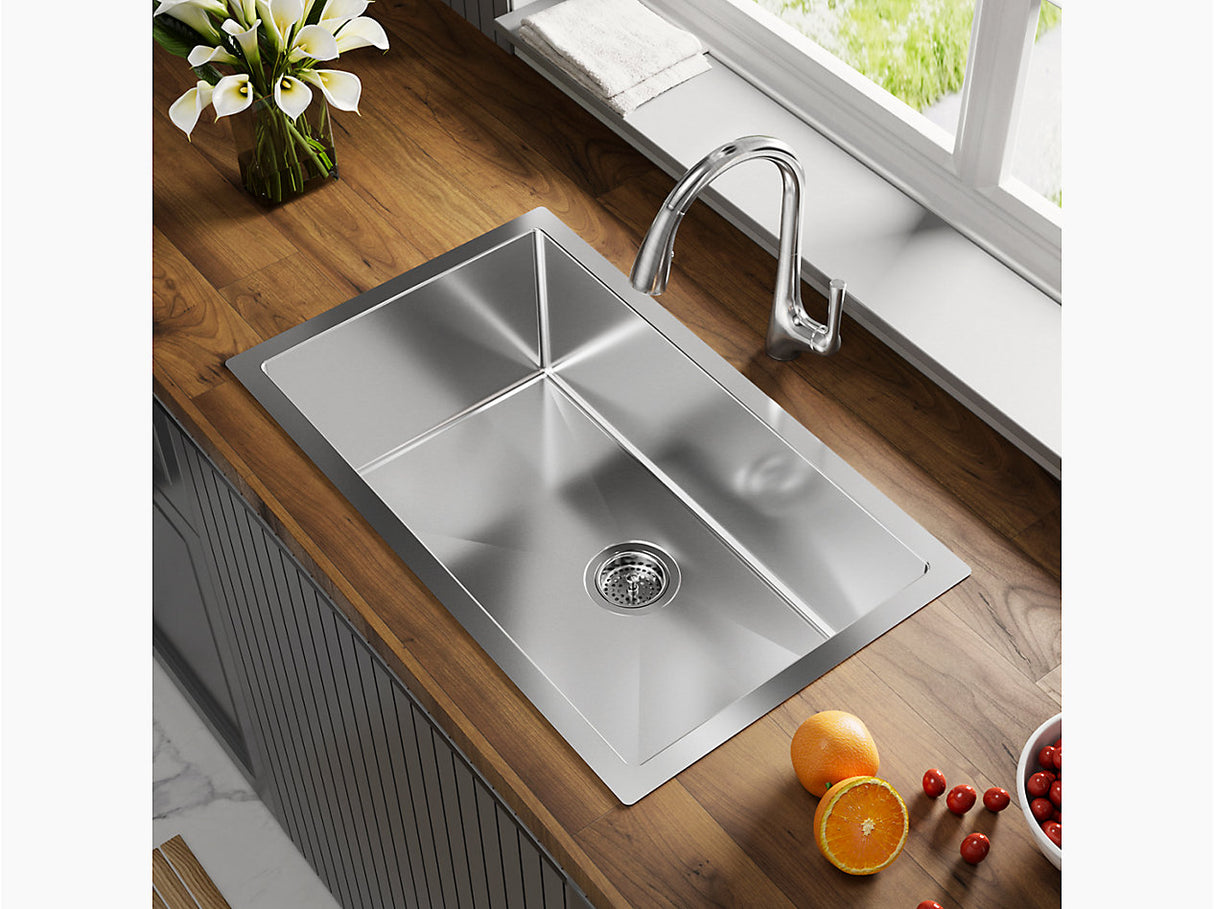 STRIVE SS SINGLE BOWL UNDERMOUNT FABRICATED (DEPTH 10INCH) W/STRAINER - KOHLER LUXURY - ( - LUXURY - 762x457 mm - 30.48inchX18.28inch )