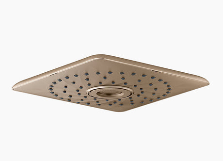 Square shower head with multiple nozzles on a white background