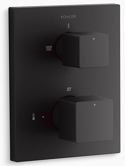 RECE THER. BATH&SHOWER SQUARE TRIM - KOHLER PREMIUM -  ( MATT BLACK - PREMIUM - 0x15 mm - 0inchX0.5inch )