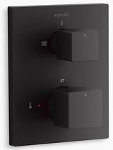 RECE THER. BATH&SHOWER SQUARE TRIM - KOHLER PREMIUM -  ( MATT BLACK - PREMIUM - 0x15 mm - 0inchX0.5inch )