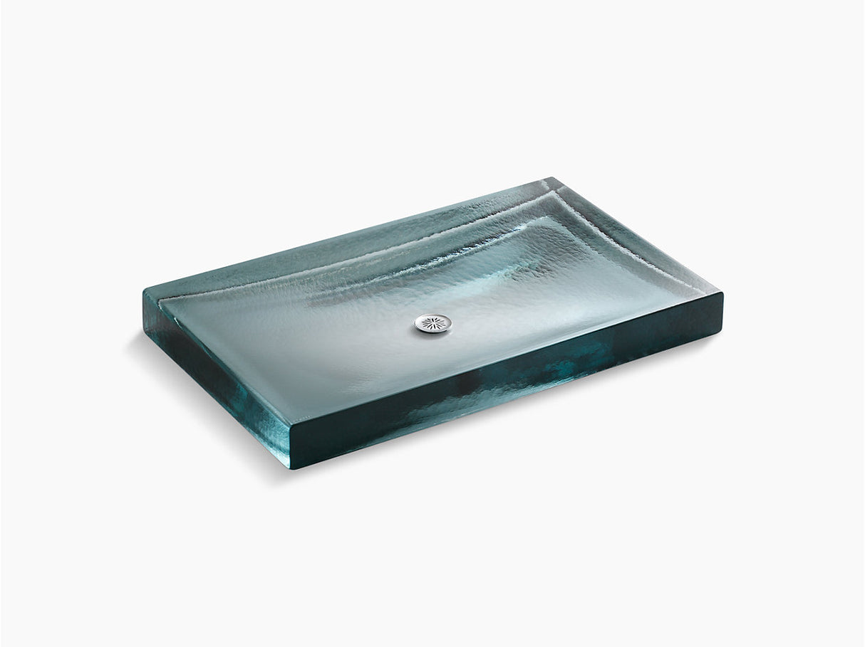 ANTILIA RECTANGULAR GLASS LAVATORY NO OVERFLOW - KOHLER LUXURY -  ( ICE - LUXURY - 0x0.15 mm - 0inchX0.5inch )