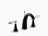 FINIAL TRADITIONAL LAV 8INCH WIDESPREAD - KOHLER LUXURY -  ( FRENCH GOLD WITH BLACKENED BRONZE HANDLE - LUXURY - 0x15 mm - 0inchX0.6inch )