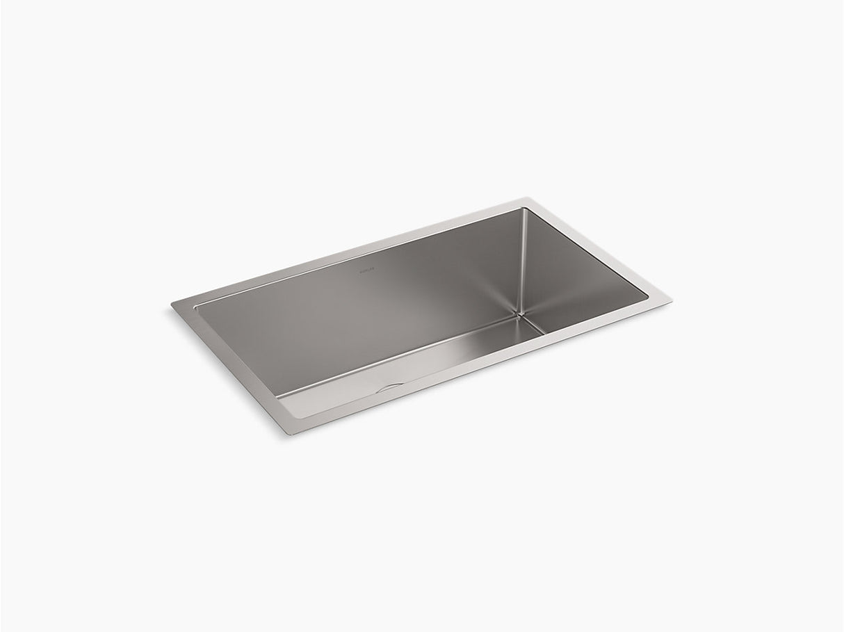 STRIVE SS SINGLE BOWL UNDERMOUNT FABRICATED (DEPTH 10INCH) W/STRAINER - KOHLER LUXURY - ( - LUXURY - 762x457 mm - 30.48inchX18.28inch )