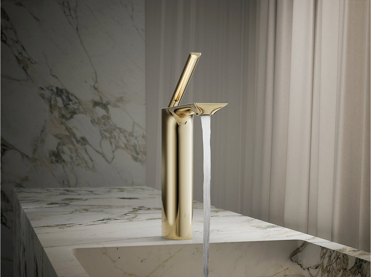 MODERN LIFE EDGE TALL BASIN FAUCET W/O DRAIN - KOHLER LUXURY -  ( FRENCH GOLD - LUXURY - 0x0 mm - 0inchX0inch )