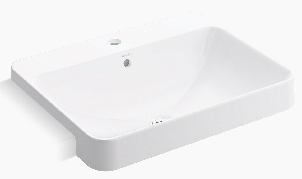 FOREFRONT RECTANGULAR SEMI-RECESSED LAVATORY W/SINGLE FAUCET HOLE - KOHLER PREMIUM -  ( WHITE - PREMIUM - 0x0 mm - 0inchx0inch )