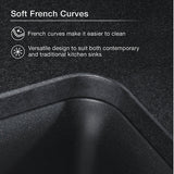 CAIRN NEOROC QUARTZ UNDERMNT SINGLE BASIN SINK W/RACK - KOHLER LUXURY -  ( MATTE GRAPHITE - LUXURY - 851x465 mm - 34inchX18.6inch )