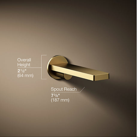 COMPOSED WALL MOUNT BATH SPOUT - KOHLER LUXURY -  ( VIBRANT BRUSHED MODERNE BRASS - LUXURY - 0x0 mm - 0inchx0inch )