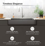 CAIRN NEOROC QUARTZ UNDERMOUNT SINGLE BOWL 36INCH SHORT APRN - KOHLER LUXURY -  ( MATTE BLACK -  - 0x0 mm - 0inchx0inch )