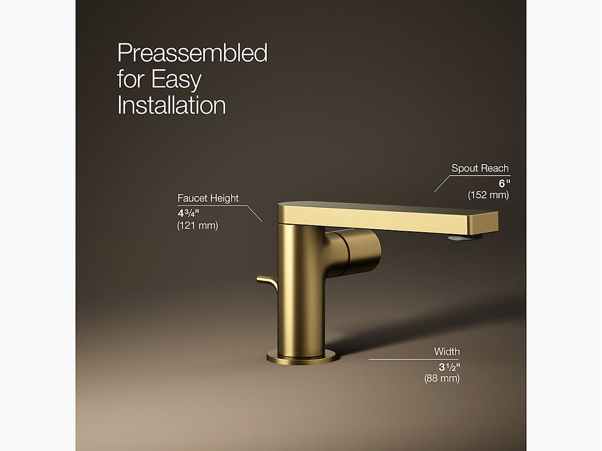 COMPOSED SINGLE-HANDLE FAUCET, CYLINDER - KOHLER LUXURY - ( VIBRANT BRUSHED MODERNE BRASS - LUXURY - 0x15 mm - 0inchX0.5inch )