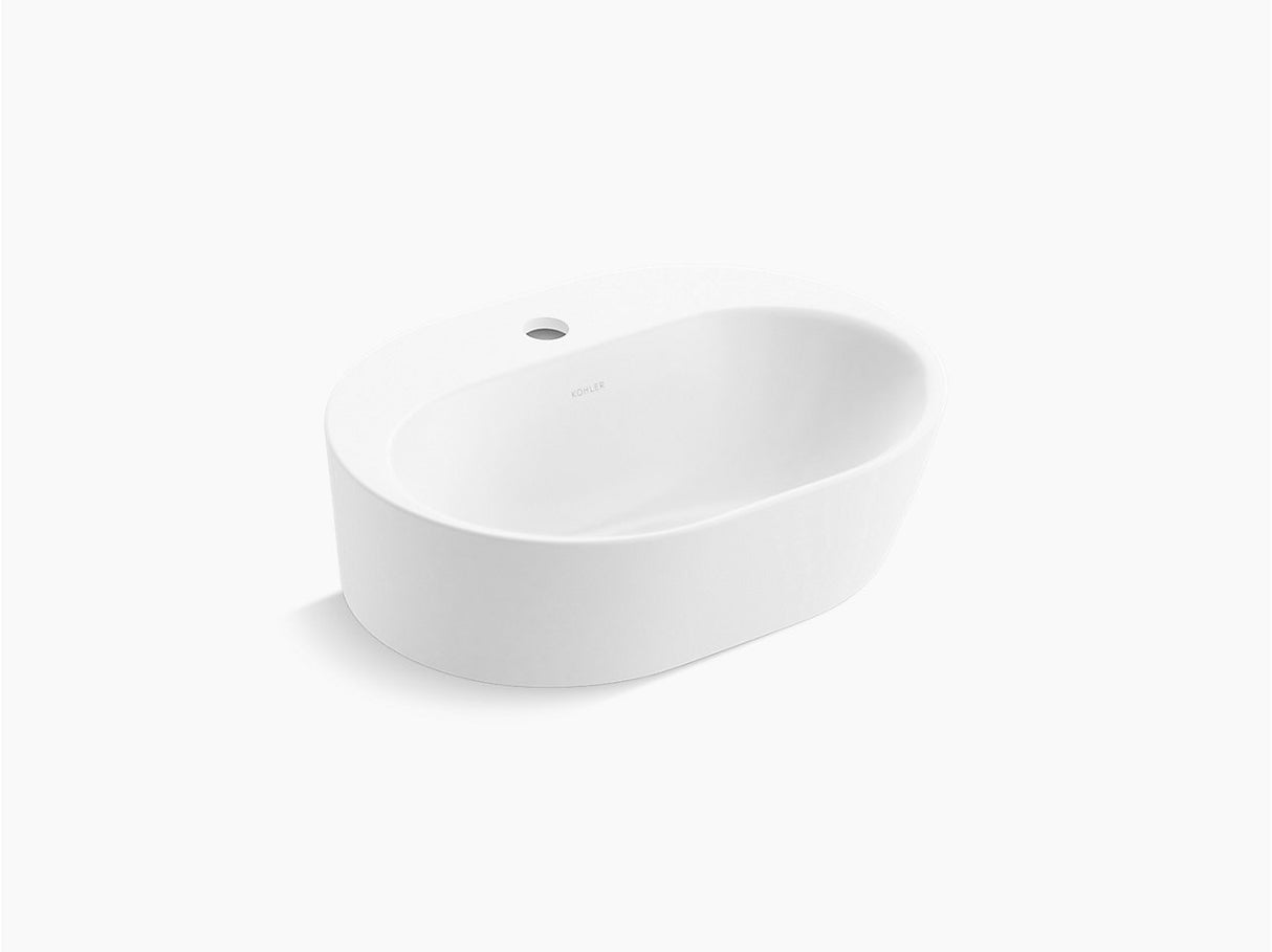 ROUND VESSEL BASIN W/SINGLE FAUCET HOLE - KOHLER POPULAR -  ( WHITE - POPULAR - 478x363 mm - 14inchX0inch )