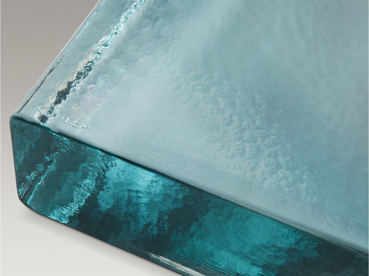 ANTILIA RECTANGULAR GLASS LAVATORY NO OVERFLOW - KOHLER LUXURY -  ( ICE - LUXURY - 0x0.15 mm - 0inchX0.5inch )