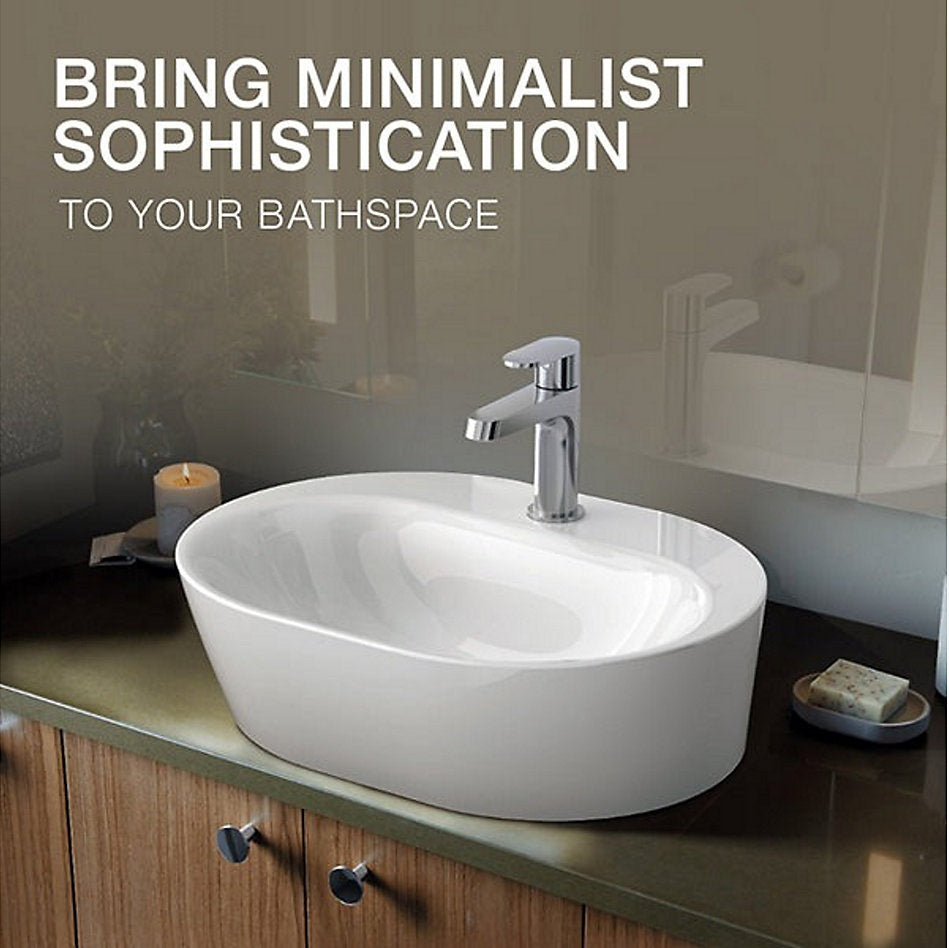 ROUND VESSEL BASIN W/SINGLE FAUCET HOLE - KOHLER POPULAR -  ( WHITE - POPULAR - 478x363 mm - 14inchX0inch )