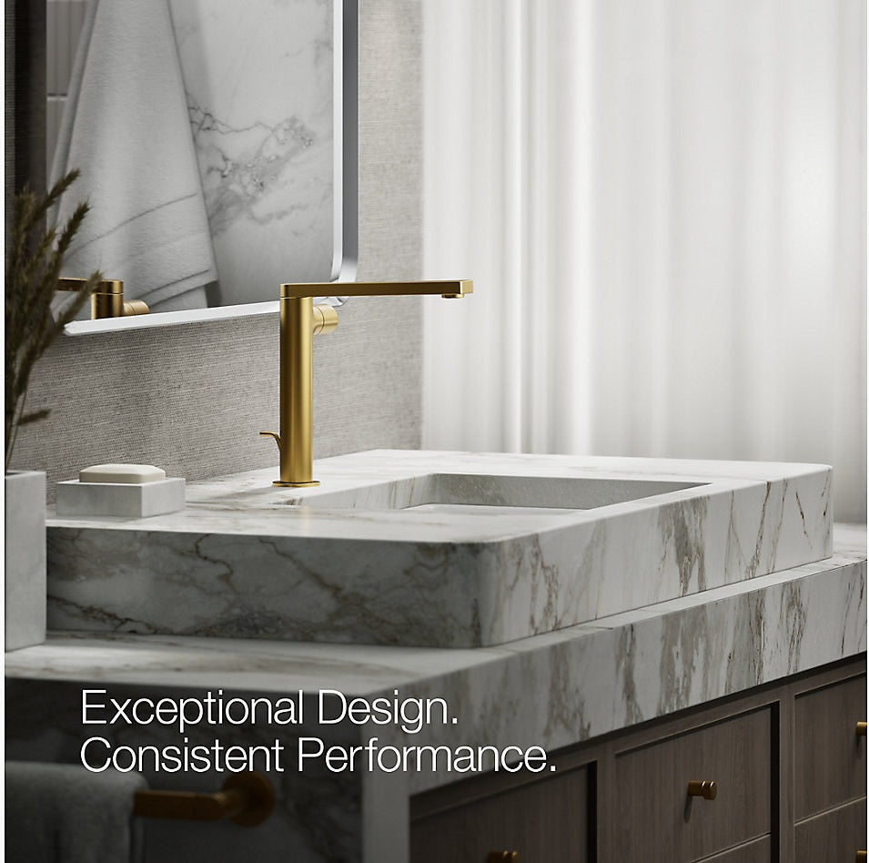 COMP TALL BATHROOM FAUCET W/PURE HANDLE - KOHLER LUXURY - ( VIBRANT BRUSHED MODERNE BRASS - LUXURY - 0x15 mm - 0inchX0.5inch )