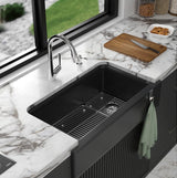 CAIRN NEOROC QUARTZ UNDERMOUNT SINGLE BOWL 36INCH SHORT APRN - KOHLER LUXURY -  ( MATTE BLACK -  - 0x0 mm - 0inchx0inch )