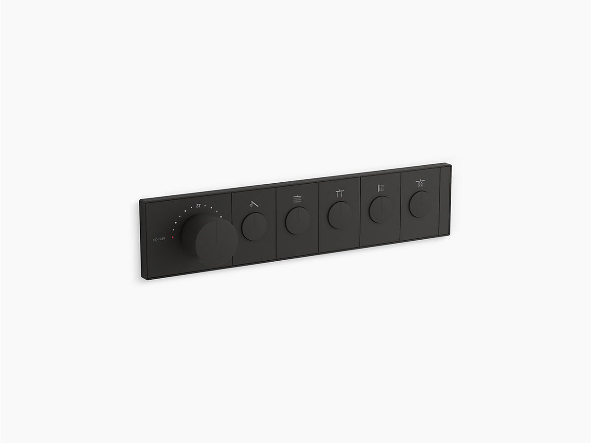 ANTHEM RECESSED MECH THERM/CONT 5OUT - KOHLER LUXURY -  ( MATT BLACK - LUXURY - 0x15 mm - 0inchX0.6inch )