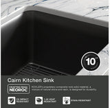 CAIRN 24INCH NEOROC QUARTZ UNDERMOUNT SINGLE BASIN W/RACK - KOHLER LUXURY -  ( MATTE GRAPHITE - LUXURY - 622x465 mm - 24.8inchX18.6inch )