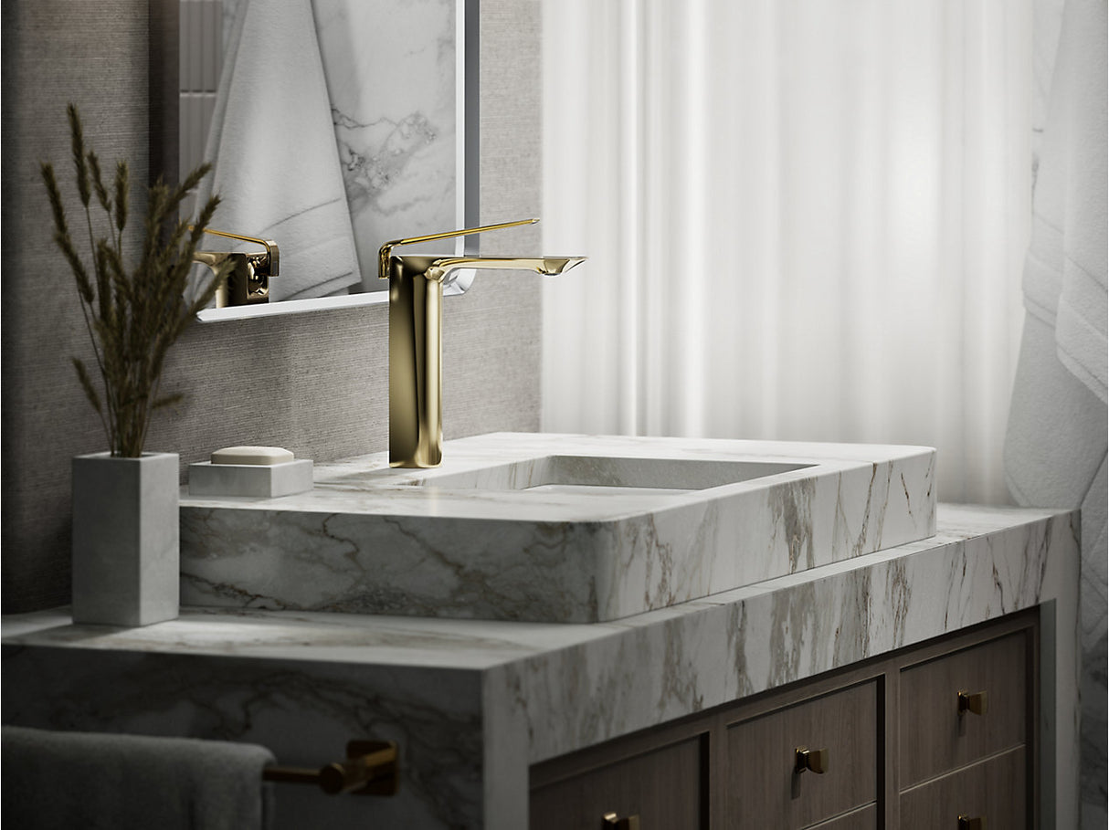 MODERN LIFE EDGE TALL BASIN FAUCET W/O DRAIN - KOHLER LUXURY -  ( FRENCH GOLD - LUXURY - 0x0 mm - 0inchX0inch )