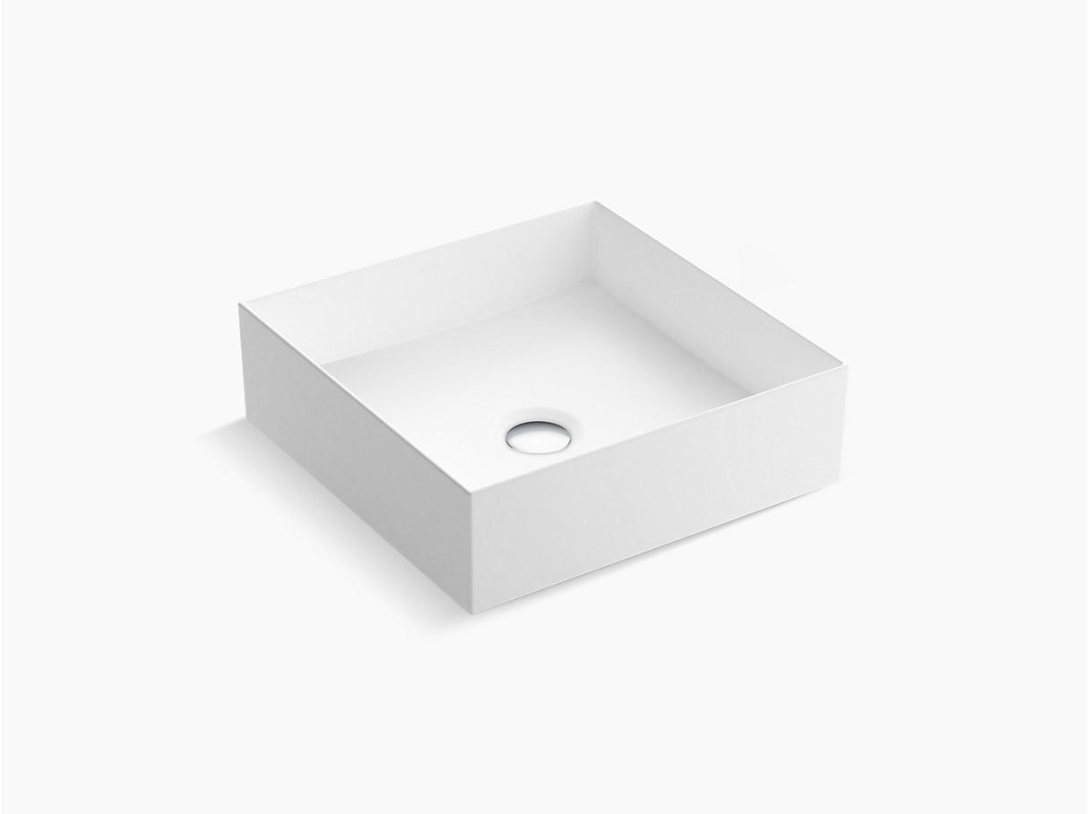 MICA-COUNTER TOP W/BASIN SQ W/O OVERFLOW - KOHLER LUXURY -  ( WHITE - LUXURY - 393x393 mm - 16inchX16inch )
