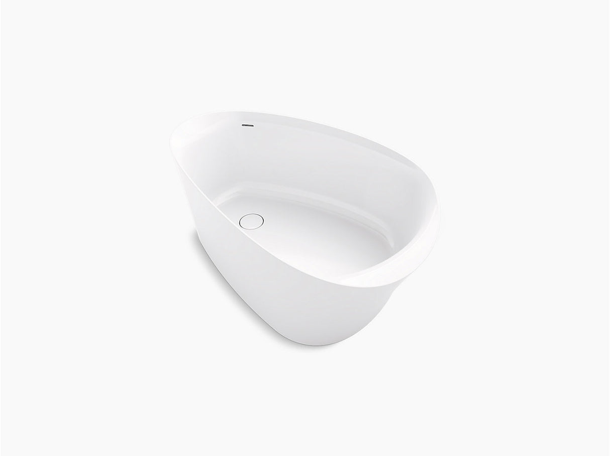 VEIL FREESTANDING BATH WITH CENTER TOE-TAP DRAIN - KOHLER LUXURY -  ( WHITE - LUXURY - 1650x925 mm - 66inchX37inch )