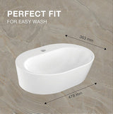 ROUND VESSEL BASIN W/SINGLE FAUCET HOLE - KOHLER POPULAR -  ( WHITE - POPULAR - 478x363 mm - 14inchX0inch )