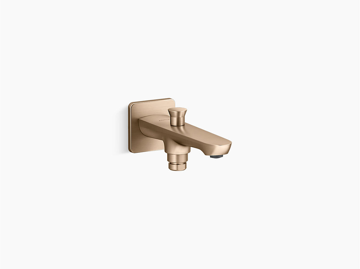FLUENCE WALL-MOUNT BATH SPOUT WITH DIVERTER - KOHLER PREMIUM -  ( VIBRANT BRUSHED BRONZE - PREMIUM - 0x0 mm - 0inchX0inch )