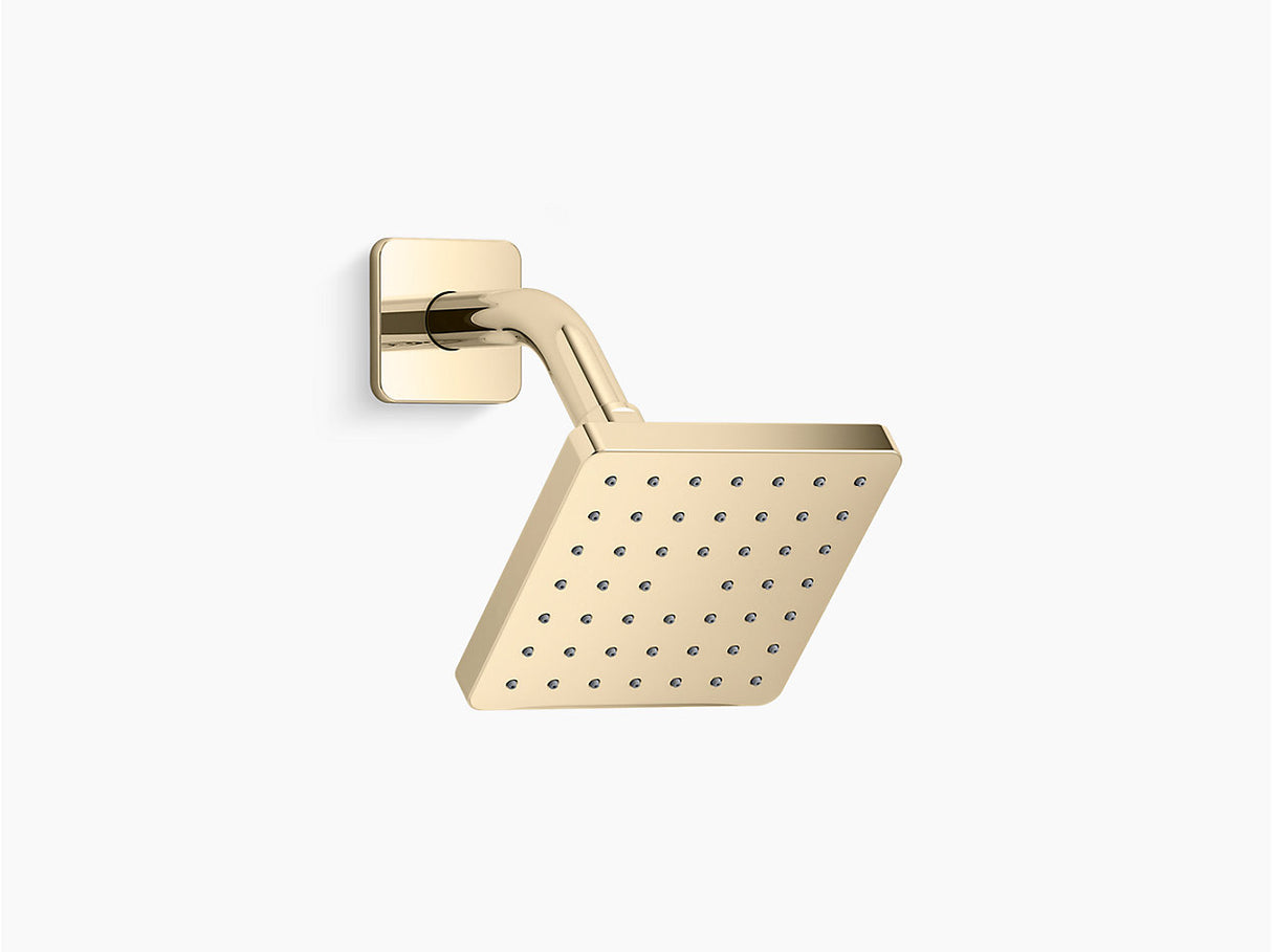 PARALLEL-SQ SHOWER HEAD W/ARM & FLANGE - KOHLER PREMIUM -  ( FRENCH GOLD - PREMIUM - 0x90 mm - 4inchX0inch )