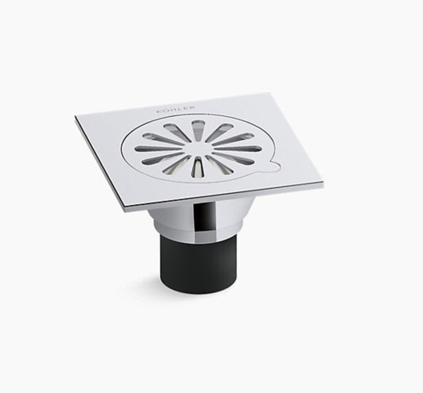FLOOR DRAIN - KOHLER POPULAR -  ( POLISHED CHROME - POPULAR -100x100 mm - 4inchX4inch )