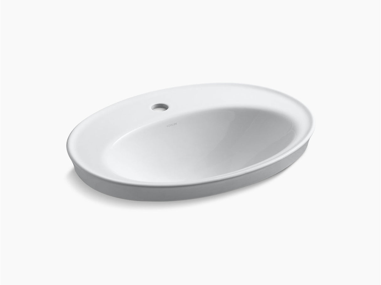 SELF RIMMING BASIN W/FAUCET HOLE - KOHLER POPULAR -  ( WHITE - POPULAR - 563x414 mm - 22.5inchX16.5inch )