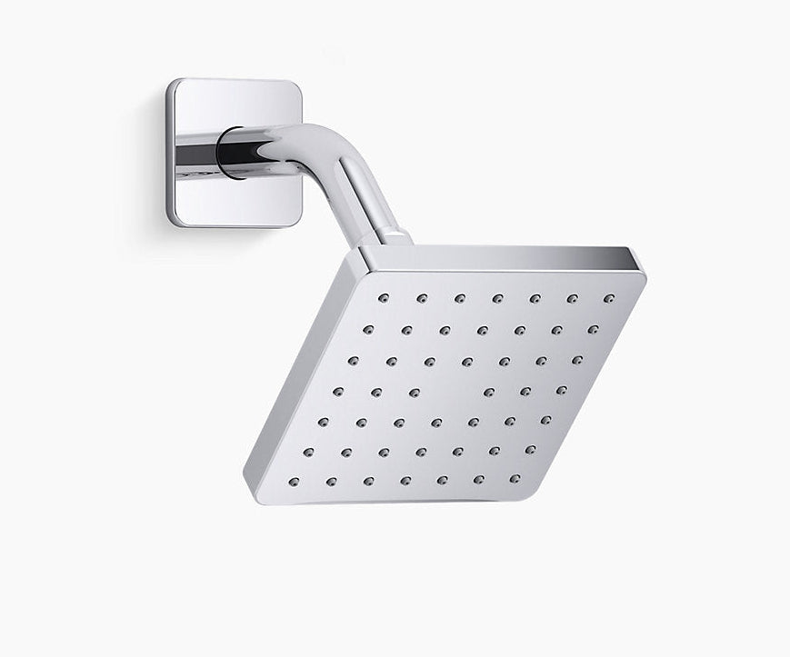 PARALLEL-SQ SHOWER HEAD W/ARM & FLANGE - KOHLER PREMIUM - ( POLISHED CHROME - PREMIUM - 0x90 mm - 0inchX4inch )