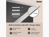 STRIVE SS SINGLE BOWL UNDERMOUNT FABRICATED (DEPTH 10INCH) W/STRAINER - KOHLER LUXURY - ( - LUXURY - 762x457 mm - 30.48inchX18.28inch )