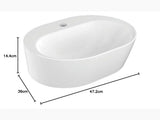 ROUND VESSEL BASIN W/SINGLE FAUCET HOLE - KOHLER POPULAR -  ( WHITE - POPULAR - 478x363 mm - 14inchX0inch )
