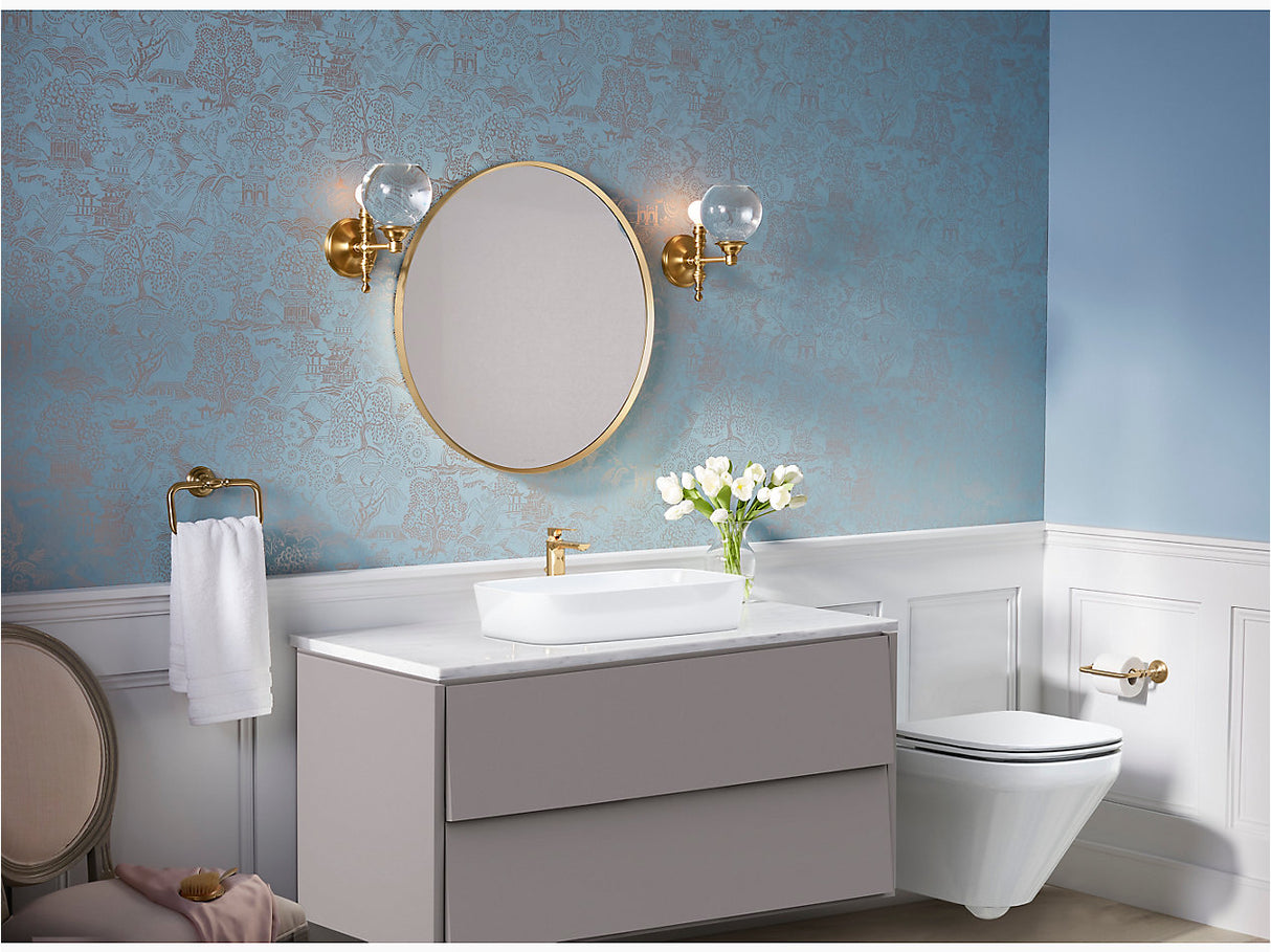 ESSENTIAL ROUND MIRROR - KOHLER PREMIUM - ( BRUSHED GOLD - PREMIUM - 0x712 mm - 0inchX28inch )