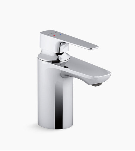 Chrome bathroom faucet on a white background