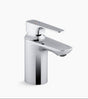 Chrome bathroom faucet on a white background