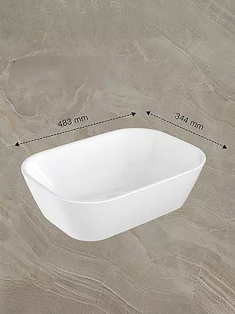 SPAN SQUARE-COUNT TOP WASH  W/O FAU HOLE - KOHLER POPULAR -  ( WHITE - POPULAR - 480x340 mm - 19inchX14inch )
