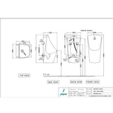 URINAL WITH SENSOR KIT, SPREADER AND FIXING ACCESSORIES SET - JAQUAR SWARE - ( WHITE - URINAL - 360x350 mm - 14.4inchX14inch )
