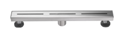 SHOWER LINEAR DRAIN CENTRE OUTLET - AUGA -  ( SS FINISH -  - 600x50 mm - 24inchX2inch )