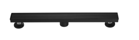 SHOWER LINEAR DRAIN CENTRE OUTLET - AUGA -  ( MATT BLACK -  - 600x50 mm - 24inchX2inch )