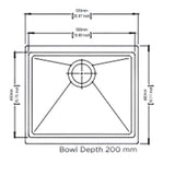 QUARTZ 1 BOWL W/O DRAIN BOARD WITH COUPLING - CARYSIL -  ( NERA - SMART SERIES - 538.48x467.36 mm - 21.2inchX18.4inch )