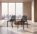 FRP SINGLE SEATER BLACK CHAIR (ARM 495 MM) - FURNITURE - ( - BUENA CASA - 381x406x787 mm - 15.24inchX16.24inchX31.48inch)