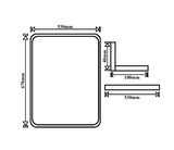 TR 3333 PLAIN MIRROR WITH SELF - GERMA - ( - WHITE MARBLE - 670x530 mm - 26.8inchX21.2inch)